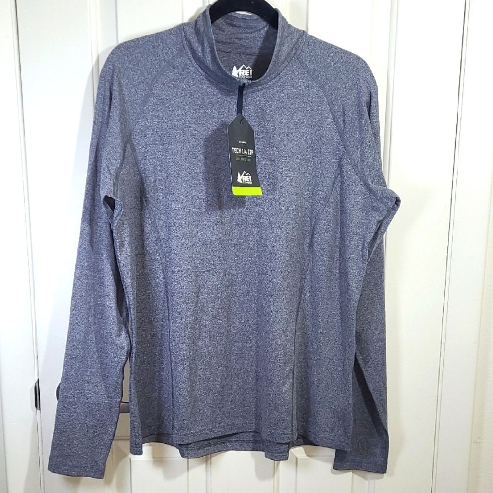 REI Co-op Women’s Tech 1/4 Zip Pullover Gray Long Sleeve XL NWT
